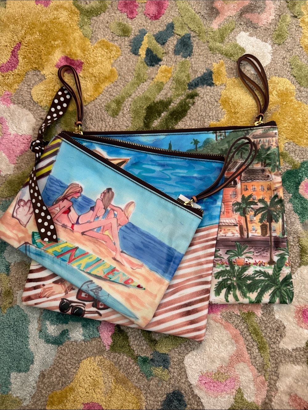 NWT Henry Bendel “Go To The Beach” Zippered Bag Set